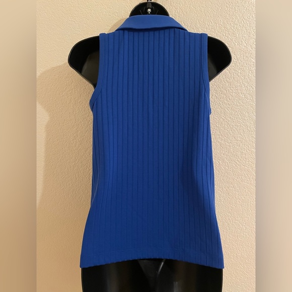 💕Loft Blue collared sleeveless Top. NWT - Picture 4 of 4